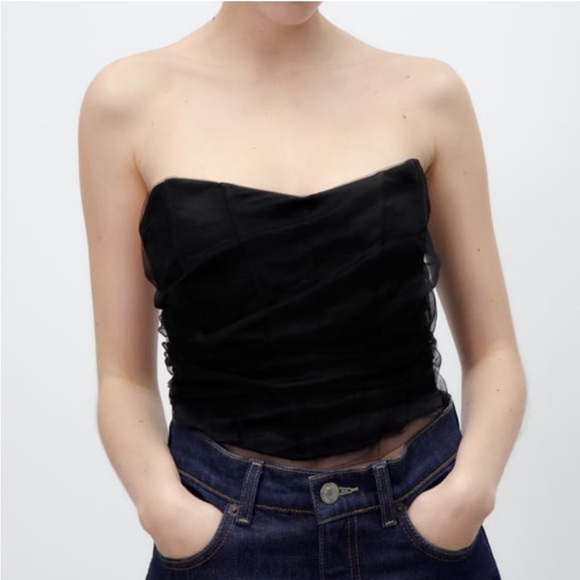 Zara Tops - Zara Corset Top tulle black